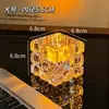 Artículos Decorativos de Alta Gama, Decoraciones de Mesa de Comedor Estilo Lujo Ligero, Decoraciones para Ambiente de Cena Romántica a la Luz de las Velas, Portavelas de Vidrio de Cristal Transparente