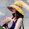 Sombrero de Pescador de Estilo Étnico de Doble Cara para Mujer, Sombrero de Sol de Verano con Ala Ancha, Sombrero de Sol Anti-UV para Viajes