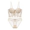 Sutiã Push-Up Francês Pequeno para Seios Pequenos Estilo Colete com Barbatanas Modelador de Corpo com Aro de Aço Macio Ajustável Conjunto de Lingerie Sexy