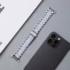 Adecuado para Apple Applewatch Correa de Tres Perlas Hebilla Plegable iWatch Correa de Reloj de Resina Arcoíris y Metal S9