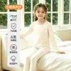 Conjunto de ropa de casa para niños de Modal Clase A de 100 piezas, estilo delgado, unisex, ropa para aire acondicionado, top y pantalones de otoño, pijama de seda helada