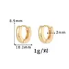 Brincos de Argola Lisos Estilo Fino para Mulheres, Banhados a Cobre com Ouro 14K, Texturizados, Brincos Redondos Simples, Versáteis para o Dia a Dia, Anti-Orelha
