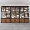 Estante de chão simples multi-camadas escritório tela moderna suporte para flores sala de estar parede divisória de ferro prateleira