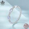 Anillo Evelle Simple Nano Opal All-Match de Plata Esterlina S925 con Circonita, Exquisito Anillo de Moda Chapado en Platino