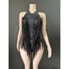 Baile Europeo y Americano Sexy Brillante Pedrería Elástico Lentejuelas Borla Mono Ropa de Performance de Escenario Performance Comercial Regalo Transfronterizo