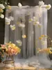 Cascada Blanca Transparente Tela de Malla Drapeada Gasa de Boda Diseño de Escena Malla Suave Color Sólido