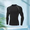 Roupa de Banho Transfronteiriça para Homens, Top de Natação de Secagem Rápida com Proteção Solar, Roupa de Mergulho Masculina Justa de Manga Longa, Rash Guard, Proteção para Surf e Água