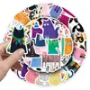 50 Peças de Adesivos de Gato de Livro Infantil, Modernos e Criativos, Estilo de Arte de Animal de Estimação Fofo Graffiti, Caderno, Adesivos para Capacete Guka