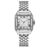 Comercio Exterior Nueva Moda Casual Simple Aleación Romana Banda de Acero Cuadrado Calendario Reloj de Cuarzo para Hombres y Mujeres Pareja