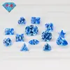 Atacado de Zircônia Aquamarina de Alta Temperatura com Incrustação de Cera, Pedras Soltas de Zircônia Aquamarina Artificial CZ Azul Brilhante com Fundo Pontiagudo e Formatos Especiais