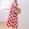 Novo Vestido de Algodão e Seda de Verão para Mulheres, Corte Amplo, Emagrecedor, Adequado para Mães de Meia-Idade e Idosas, Vestido Longo Elegante, Vestido de Praia