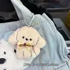Muñeco de Peluche de Dibujos Animados Colgante de Cachorro Corazón de Niña Lazo Colgante de Perro Colgante de Mochila Llavero