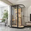 Villa para Gatos Lujo Espacio Amplio Marco de Escalada DIY Madera Maciza Casa Panorámica de Cristal Gabinete Jaula Puede Colocar Caja de Arena