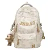 Mochila para niños, estudiantes de secundaria, estampado de oso moderno, gran capacidad, estilo nuevo, a la moda, adecuada para estudiantes universitarios y parejas, bolsa para computadora