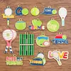 Múltiples Accesorios para Joyería DIY de Aleación Charms Dorados KC con Goteo de Aceite Serie Deportiva de Tenis Colgantes de Raqueta Cancha Sombrero