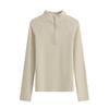 Top Interior de Mujer con Cremallera, Camiseta Térmica de Manga Larga con Cuello Alto, Top Base Grueso con Media Cremallera