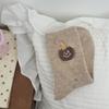 IOULOR Cartoon Bear Aniversário Chapéu Fio Pontudo Bordado Meias Femininas Estilo Coreano Bonito Algodão Mid-tube Meias Femininas Sakagiya