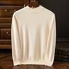 Suéter de Lana para Hombre con Cuello Semi Alto, Top de Punto de Manga Larga, Capa Base Otoño e Invierno, Corte Holgado, Tallas Grandes, Suéter Grueso, Versátil