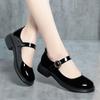 Zapatos de Trabajo Negros para Mujer, Zapatos Versátiles de Correa Única, Piel Suave, Suela Suave, Zapatos de Mujer, Zapatos de Mamá, Estilo Primavera y Otoño, Zapatos de Piel Cómodos