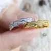 Anillo de Pareja Original con Estrella de Ocho Puntas Incrustada de Circonita con Patrón de Vid Vidriada, Anillo de Boda Sencillo, Regalo de Vacaciones