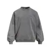 Moletom Hobby Letter Estampa Graffiti Lavado Flor Frita Gola Redonda Primavera e Outono Masculino Solto Vintage Pulôver Roupa Esportiva Tendência