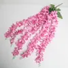 Flor de Glicina Artificial Morada Colgante de Pared Guirnalda de Flores Decoración de Boda Planta Enredadera Candelabro Venta Directa de Fábrica Enredadera al por Mayor