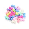 Acrílico Color Primavera Lazo Agujero Grande Corazón de Melocotón Garra de Gato Cuentas Sueltas Niños Pulsera DIY Cadena de Teléfono Móvil Accesorios de Joyería