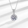 Venda ao vivo High-end Indústria Pesada Diamante Artificial Luxo Princesa Brincos Redondos Anel Pingente Colar Conjunto de Três Peças Feminino
