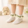 Meias Xadrez com Renda para Crianças Meias Curtas Confortáveis para Meninas Novas Meias de Renda Princesa para Bebê Meias Fofas Respiráveis para Bebê