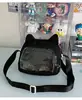 Bolsa Ita Transparente da Moda para Meninas, Bolsa de Ombro Transversal de Pequena Capacidade, Porta-Celular Casual Versátil para Mulheres
