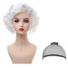 Peluca de abuela para adulto, mujer mayor de mediana edad, set de pelucas para actuación y drama, accesorios de peluca para anciano/anciana