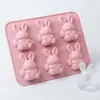 Molde de Cubitos de Hielo de Silicona Diseño Lindo de Conejo y Mini Vaca de las Tierras Altas