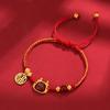 2024 Ano do Dragão Ágata Vermelha Marca Fu Pulseira Ruilong Luxo Leve Nicho Vermelho Tecido à Mão Cordão Vermelho Pulseira Atacado