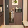 Estante para paraguas, soporte de pared para paraguas doméstico sin taladro, estante mágico para entrada, soporte para paraguas ultradelgado