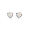 Pendientes de Plata S925 Color Ópalo Diseño de Nicho Estilo Frío INS Pendientes de Amor Plegados Simples para Mujer