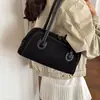 Bolsa de boliche, bolsa de ombro, bolsa versátil de nicho feminina para outono, casual, para o dia a dia, bolsa de ombro estilo retrô novo, moda 2026