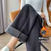 Pantalones de pierna ancha de cintura alta para mujer talla grande con efecto adelgazante para mujeres talla grande, pantalones casuales negros de longitud completa