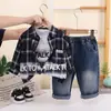 Conjunto de Ropa de Otoño para Niños Guapo 2026 Nuevo Estilo Bebé Niños Primavera y Otoño Elegante Conjunto de Tres Piezas de Manga Larga para Bebé Niño