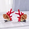 Presilhas de Cabelo com Galhos de Natal, Acessórios de Cabelo de Natal, Presilhas Fofas para Crianças, Presilhas de Cabelo de Rena Desenho Animado Celebridade da Internet, Acessórios de Cabelo para Meninas Atacado