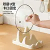 Suporte de Tampa de Panela de Camada Dupla e Tábua de Corte de Luxo Leve, Suporte Transparente para Espátula e Colher com Drenagem para Bancada da Cozinha, Suporte de Armazenamento para Tábua de Corte
