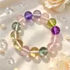 Pulsera de Amatista Natural Sintética de 14 mm para Mujer, Pulsera de Cuentas Coloridas de Lujo Ligero y Gama Alta, Pulsera de Cristal con Diseño de Nicho