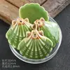 Collar de Cuentas Sueltas de Cerámica con Forma de Concha Grande Imán para Nevera Piezas de Cerámica Accesorios DIY Decoración del Hogar Souvenirs Culturales y Creativos