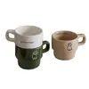 Taza de Cerámica Estilo Ins Taza Apilable Taza de Agua Logo Personalizado Taza de Café Recuerdo Fabricante Venta al por Mayor