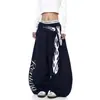 Cinturón con Estampado de Llama Retro Americano Pantalones de Chándal Cimitara Unisex Otoño Nueva Marca de Moda Pantalones Anchos Sueltos para Danza Jazz