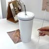 Copo com Canudo para Carro em Aço Inoxidável com Gravação e Impressão Copo de Café Portátil Copo Térmico de Aço Inoxidável Copo de Presente Copo de Água para Carro