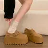 Zapatos Birkenstock de Moda que Aumentan la Altura para Mujeres Bajitas, Nuevo Estilo Primavera y Otoño 2026, Combinados con Pantalones de Pierna Ancha, Zapatos de Plataforma con Suela Gruesa y Hebilla
