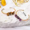 Pulsera de seda de piedra de cristal natural transfronteriza pulsera chapada en oro pulsera de mineral irregular de bobinado pulsera al por mayor