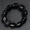 Cuentas Talladas de Sándalo Negro y Sándalo Morado para Pulseras, Joyería con Decoración de Moneda de Cobre y Pixiu, Venta al por Mayor desde el Fabricante