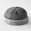 Novo Estilo Chapéu Gorro Color Block de Algodão Jeans, Unissex, Retrô, Simples, Casual, Versátil para Todas as Estações, Chapéu Redondo de Proprietário