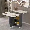Mesa de comedor plegable para uso doméstico en apartamentos pequeños, simple, multifuncional, móvil con ruedas, adecuada para propiedades de alquiler, mesa de comedor pequeña rectangular